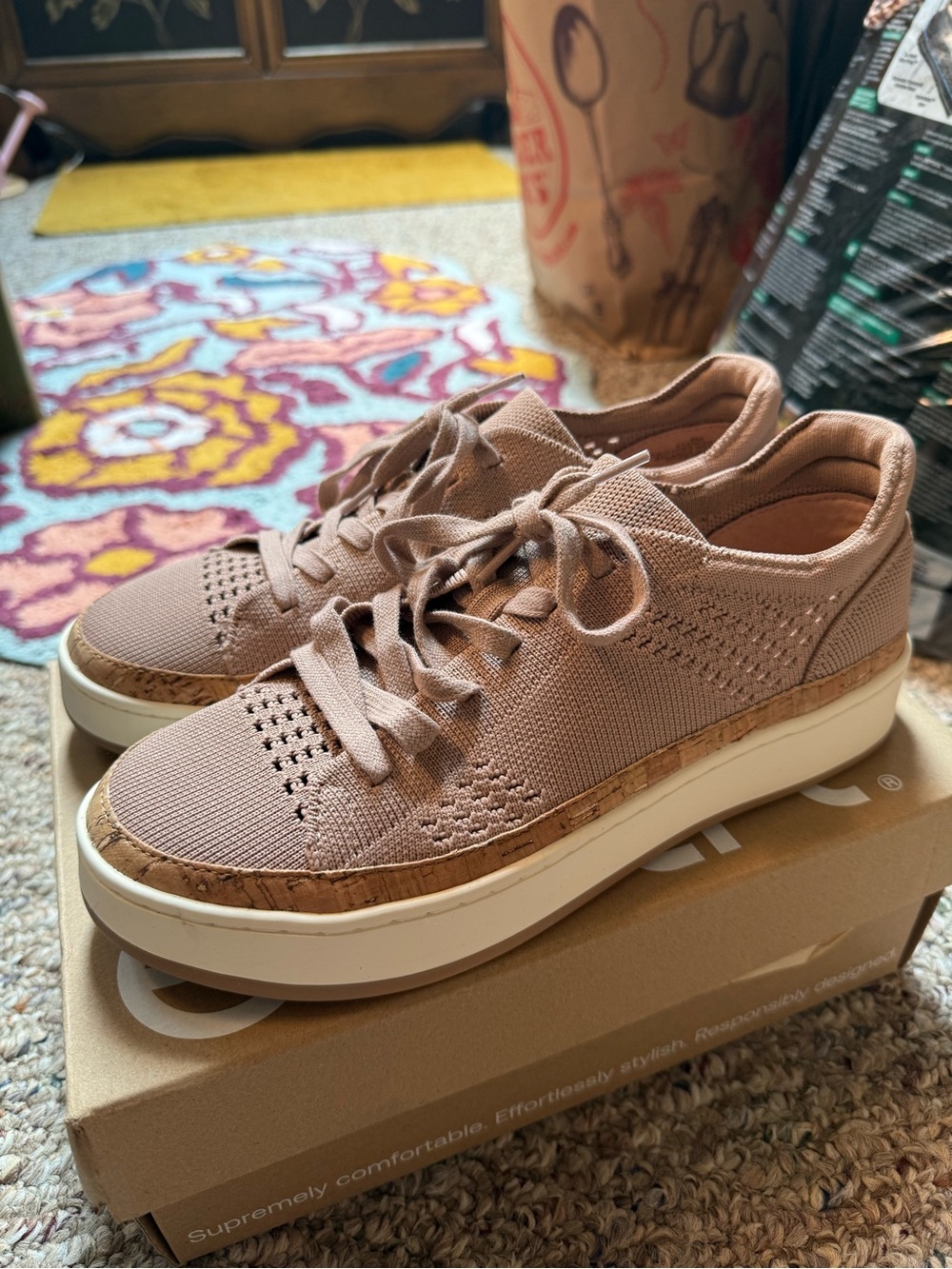 Earth Women’s Lace-Up Knit Sneakers - Mauve